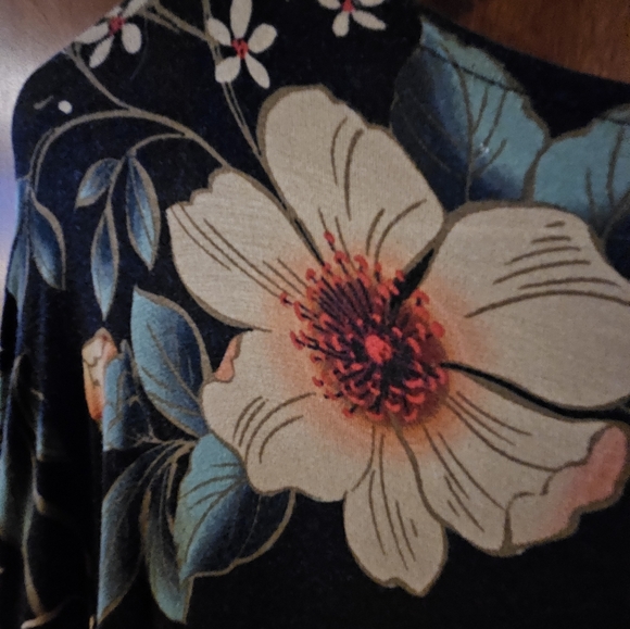 Spense 2x Jersey Style Black Floral Dress - Picture 7 of 8